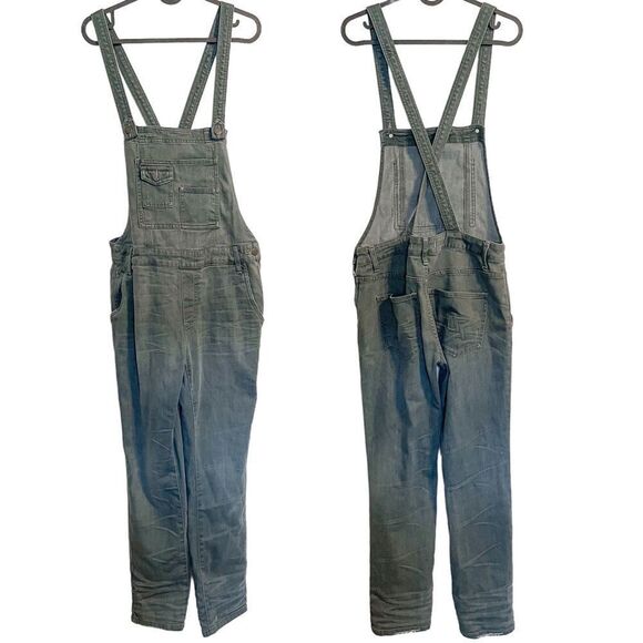 Free People Denim Overalls Blue Green 27 - Picture 5 of 10